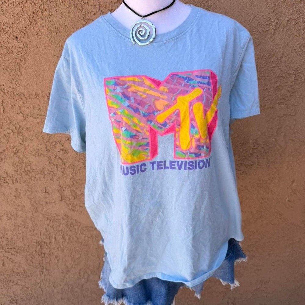 MTV Music Television blue cotton t-shirt